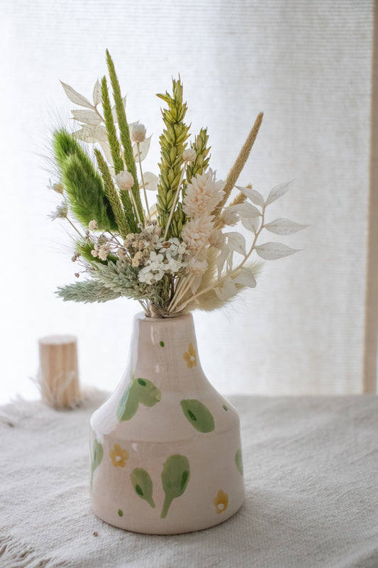 Uniek vaasje met droogbloemen